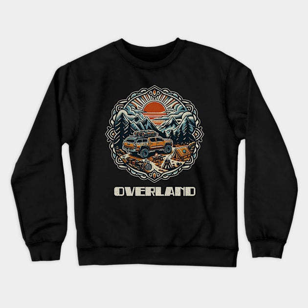 Overland Toyota sunset campground Crewneck Sweatshirt by Tofuvanman